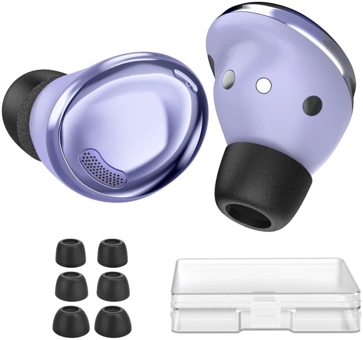Dopjes Vervanging Oortips Eartips Geschikt voor Samsung Galaxy Buds Pro / Buds 2 Pro - Maat S/M/L (3-Pack) - Zwart — afbeelding 1
