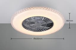 Fantiluxe - Tove - Plafondventilator met verlichting - Chroom - Ø60cm - Afstandsbediening - Met lamp - Plafond ventilator - Slaapkamer — thumbnail 2