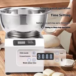 Deegmenger RVS Kom - Deegkneedmachine Standmixer - Bakken en Mengen - Krachtige 1500W Motor - 8 kg Capaciteit - Zilver — thumbnail 2