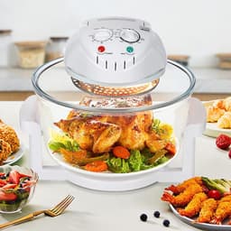 Luchtfriteuse - Airfryer Kookpot - Gezond Koken - 12L Grote Capaciteit - 1400 Watt - Wit — thumbnail 5