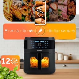 Airfryer XXL - Hete Lucht Oven - Gezond Koken - Met Kijkvenster - 8 Liter - Zwart — thumbnail 3