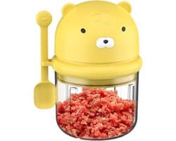 Mini Food Chopper - Elektrische Hakmolen - Voedsel Bereiden - Draadloos en Oplaadbaar - 350 ml - Geel