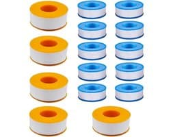 20 Stuks PTFE Tape voor Industriële Toepassingen, Water- en Luchtafdichting, Teflon Draadafdichting, Geschikt voor Kranen en Fittingen