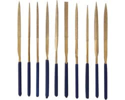 Set van 10 Gecoate Diamant Vijlensets voor Metaal, Glas, Keramiek en Sieradenbewerking - Precisie Gereedschap voor Nauwkeurige Reparaties