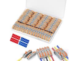 Kabelverbindingen en aansluitterminals - 50 stuks met 40 kabellabels en kroonclips voor veelzijdig gebruik en eenvoudige installatie