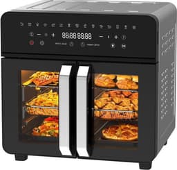 XXL Airfryer – Friteuse – Heteluchtoven – Elektrische Oven – Kooktoestel – Zwart – 23 Liter Inhoud – Dubbele Kookzones Met LED Touchscreen — thumbnail 6