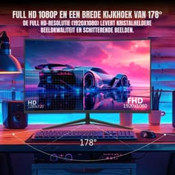 Zyrex® Gaming Monitor 240hz - Gaming Monitor -Zwart - ‎‎18cm x 71cm x 59cm — thumbnail 2