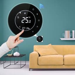 Slimme Thermostaat - Kamertemperatuur Regelaar - Verwarming Instellen - App Bediening - 3A - Zwart — thumbnail 3