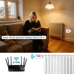 Slimme Thermostaat - Radiatorregelaar - Verwarming Regelen - App Bediening - 54 x 54 x 102 mm - Wit — thumbnail 3