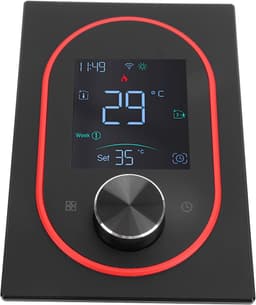 Slimme Thermostaat - Programmeerbaar Display - Temperatuur Regeling - App Bediening - 130x88mm - Zwart — thumbnail 4