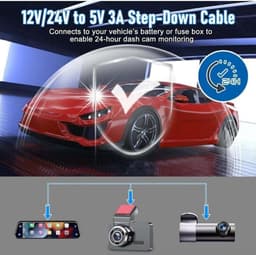 Dashcam aansluitset geschikt voor vaste bedrading, 12V-24V naar 5V 3A, geschikt voor spanningsindicator, instelbare spanning, 24-uurs parkeerbewakingsmodus, bescherming tegen overontlading van de batterij, Type-C interface en opstartfunctie. — thumbnail 2