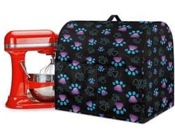 Mixerhoes Keukenapparaat - Beschermhoes Apparaat - Keuken Organisatie - Met Opbergvakken - Voor 4.5-5 Quart - Hondenpootjes Print
