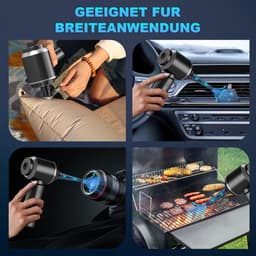 Handstofzuiger Blusser - Draadloze Krachtige Stofzuiger - Auto en Huis Reinigen - 3-in-1 Multifunctioneel - 18000PA Zuigkracht - Zilver Grijs — thumbnail 2