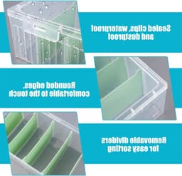 Transparante Kabelopbergdoos 24 x 10 x 7 cm met 5 Verwijderbare Scheidingswanden voor Kabels, Opladers en Accessoires — thumbnail 3