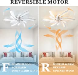 Plafondventilator met Verlichting - Ventilatorlamp - Comfort in Huis - 6 Snelheden Dimbare LED - 78 cm - Goud — thumbnail 5