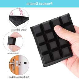 16 Stuks Zelfklevende Zwarte Siliconen Anti-Trillings Pads voor Meubels, Speakers en Elektrische Apparaten - Geluidsabsorberende Rubber Voetjes — thumbnail 2