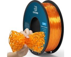 TPU Filament - Flexibel Printmateriaal - 3D Objecten Printen - Hoge Nauwkeurigheid +/- 0.03mm - 1 kg Spoel - Transparant Oranje
