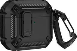 Mobigear Hoesje geschikt voor Apple AirPods 4 Hardcase Hoesje | Mobigear Armor Clip - Zwart — thumbnail 2