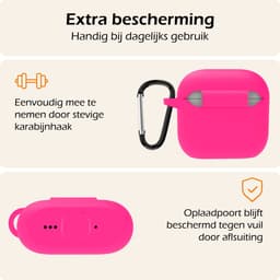 Hoesje - Geschikt voor Apple AirPods 4 - met Clip - Siliconen Hoes - Silicone Case Cover - Roze — thumbnail 5