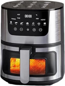 Digitale Airfryer - PFAS vrij - Groot 7 Liter - 1400W - Heteluchtfriteuse - Zwart - Digital screen - Inclusief in hoogte verstelbaar Grillrack - Elektrische friteuse - LED-aanraakbediening - Slimme multifunctionele heteluchtoven — thumbnail 3