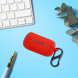 kwmobile cover voor oordopjes case - geschikt voor JBL Live Flex 3 / Live Buds 3 / Live Beam 3 - Trendy beschermhoes draadloze oordopjes in rood — thumbnail 5