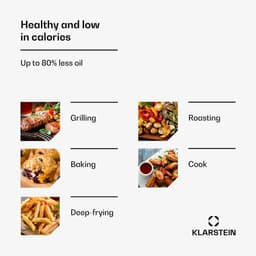 Klarstein Aerovital Deluxe Heteluchtfriteuse / Air fryer - 1700 W - 8 Functies - Inclusief Accessoires - 200°C - Timer - Roestvrij staal — thumbnail 2