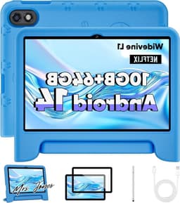 Mrs. Jones 10-inch Android kindertablet met octa-core processor en 10GB RAM - 64GB ROM - 1TB uitbreiding - 8000mAh - FHD touchscreen - WLAN - Bluetooth - GPS - dubbele camera (Blauw) . — thumbnail 1
