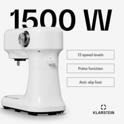 Krachtige Keukenmachine – 1500W Mixer met 5L RVS Kom, Planetaire Kneedfunctie en 12 Snelheden — thumbnail 3