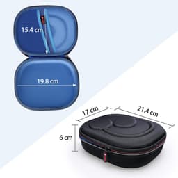 Hoofdtelefoonhoes - Koptelefoon opbergtas - Veilig transport - Duurzaam nylon materiaal - 21.4 x 17 x 6 cm - Blauw — thumbnail 3