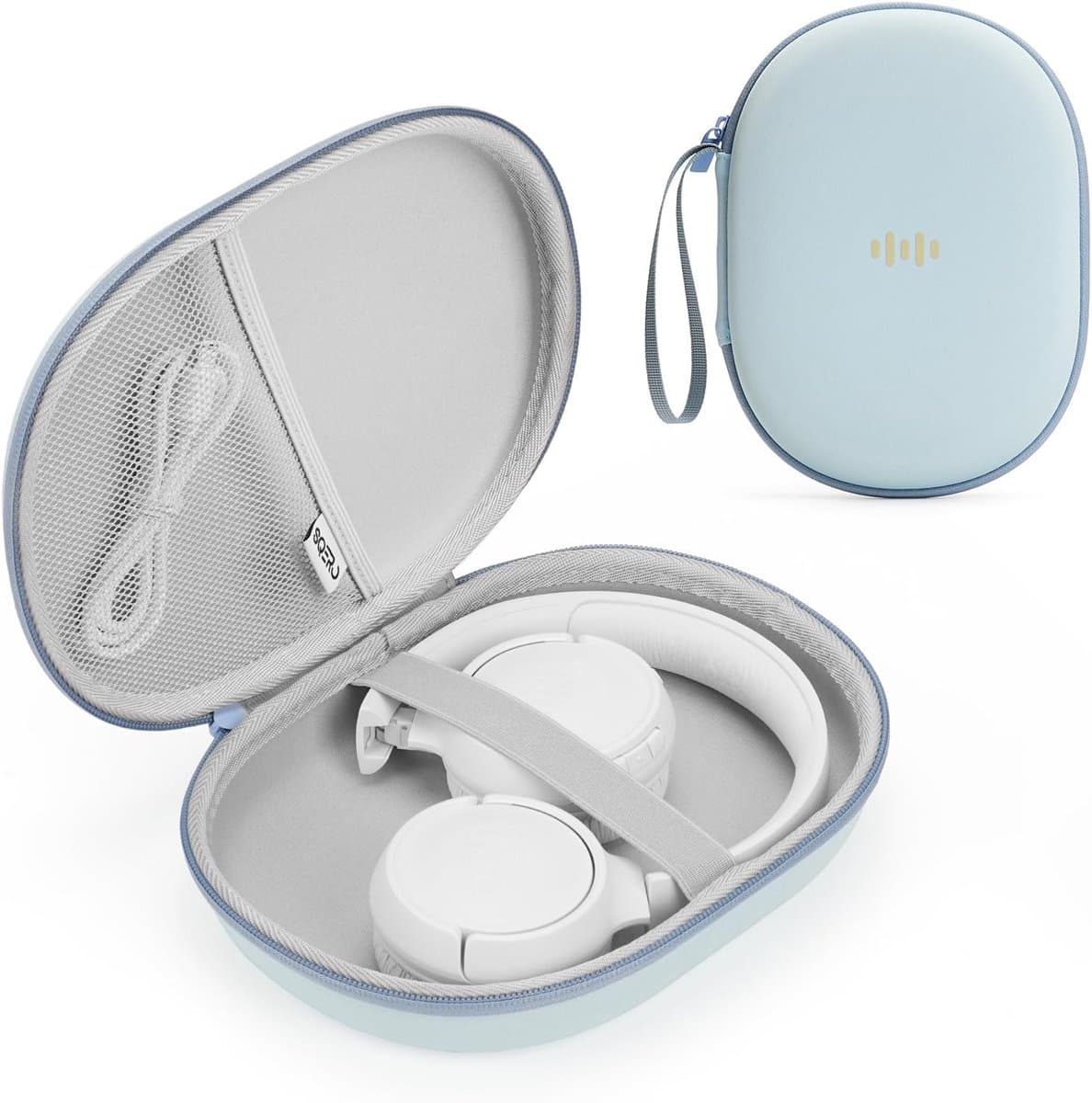 Hoofdtelefoon Opbergtas - Reis Case - Bescherming Onderweg - Ultradun Ontwerp - 22.6 x 16.8 x 6.1 cm - Blauw — afbeelding 1