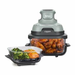 Ninja CRISPi 4-in-1 compact glazen kooksysteem - Airfryer, Roast, Recrisp, Keep Warm - Inclusief twee glazen schalen van 3.8L en 1.4L en bijpassende deksels - 2 Crisper-Plates - Groen - FN101EUSG — thumbnail 3