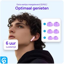 SBG Draadloze Oordopjes - Noise Cancelling - Headset - Bluetooth 5.4 - Earbuds oplaadcase - LED Display - Met Microfoon - Extra dopjes - Paars — thumbnail 4