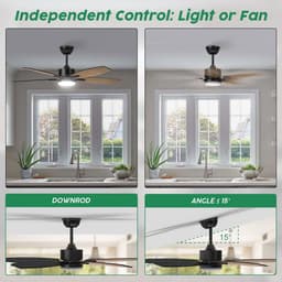 Plafondventilator met Verlichting - Ventilator voor Slaapkamer - Air Cooler met Afstandsbediening - Zomer — thumbnail 1