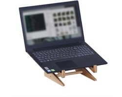 Laptopstandaard - hout - naturel - 21x11,5x21 cm - voor laptop