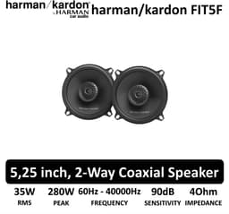 Harman Kardon FIT5F – 5.25 inch Coaxiale Auto Luidsprekers – 35W RMS – 280W Piek – Heldere Geluidsupgrade — thumbnail 4