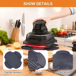 Hittebestendige siliconenmat voor Air Fryer, compatibel met Ninja Crispi 4-in-1, anti-slip onderlegger 26,5 x 26,5 cm, BPA-vrije accessoires voor airfryer, keukenbescherming, vaatwasmachinebestendig — thumbnail 5