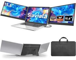 Drievoudige Schermverlenging - Laptop Extensies - Mobiel Werken - Voor 15.6 Inch Laptops - 36.5 x 21 cm - Zwart