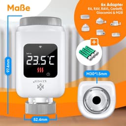Set van 4 Slimme Wifi Radiatorthermostaten met App- en Spraakbesturing — thumbnail 5