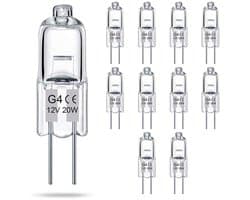 G4-lamp (10 Stuks) Kristalheldere Halogeenlamp 2-pins 12V 20W JC T3 Bi-pins G4-fitting Dimbaar 2700K Warmwit 2-pins Lamp Voor Onderkastverlichting, Kroonluchters En Tuinverlichting