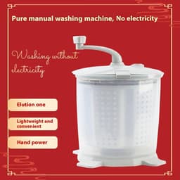 Draagbare Wasmachine - Mini Wasser - Snel Wassen - Hand Crank Bediening - 35x36x39 cm - Wit — thumbnail 4