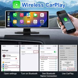 De Warenloods - Dashcam voor Auto - Achteruitkijkspiegel - Carplay Android - Navigatie - Dual Lens Recorder - 4K - WIFI BLUETOOTH AUX GPS FM - 128GB Opslag — thumbnail 2