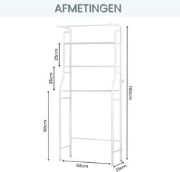 Wasmachine Kast Ruimtebesparende Ombouw Met Opbergplank – Wasmachine Ombouw Met Verstelbare Hoogte & Stabiel Frame – Wasmachine Rek Multifunctioneel Voor Badkamer Of Wasruimte — thumbnail 5