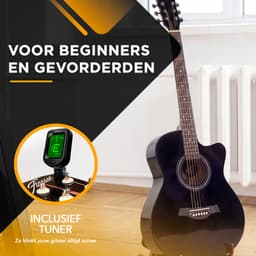 Finesse Akoestische Gitaar - met Videocursus - 4/4 40" - Western Gitaar - Gitaar Kind & Volwassenen - Zwart — thumbnail 2