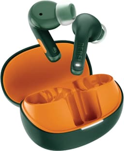 Fresh 'n Rebel Twins Fuse 2 - Draadloze oordopjes - Noise Cancelling oortjes met 36 uur speeltijd - Met Microfoon en App - Velvet Green + Flaming Orange — thumbnail 1