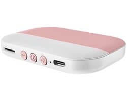 Draagbaar slaaphulpmiddel met beengeleiding, stereogeluid, timerfunctie, volumeregeling en USB-oplaadmogelijkheid (roze).