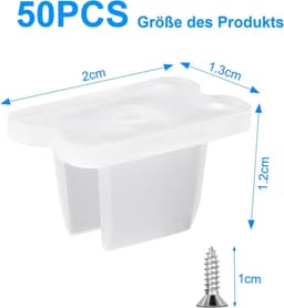 Waterdichte LED-lichtstripclips - Montagebeugelclips - 50 stuks - Geschikt voor 5-6 mm siliconen LEDstriphouder - Inclusief schroeven - Transparant - Installatieaccessoires - Bevestigingsclips — thumbnail 2