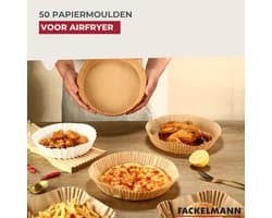 50 Papieren bakvormpjes voor airfryer vierkant 16 cm Fackelmann Diversen
