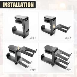 Headset en Controller Houder - Controller Houder met Grip Houder - Kabel Houder - 360 Graad Rotating Gaming Hoofdtelefoon Haak - Ruimte Besparend - Computer Tafel Hoofdtelefoon Houder Cabinets — thumbnail 2