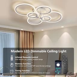 Dimbare LED Plafondlamp Rond met Afstandsbediening - 54W - Kleurtemperatuur Instelbaar (2700K-6500K) - Woonkamer, Slaapkamer, Keuken — thumbnail 2