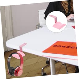 Koptelefoon Hanger - Headset Houder - Bureau Organisatie - Zelfklevend of Schroefbevestiging - 8 x 6 x 2 cm - Roze — thumbnail 3